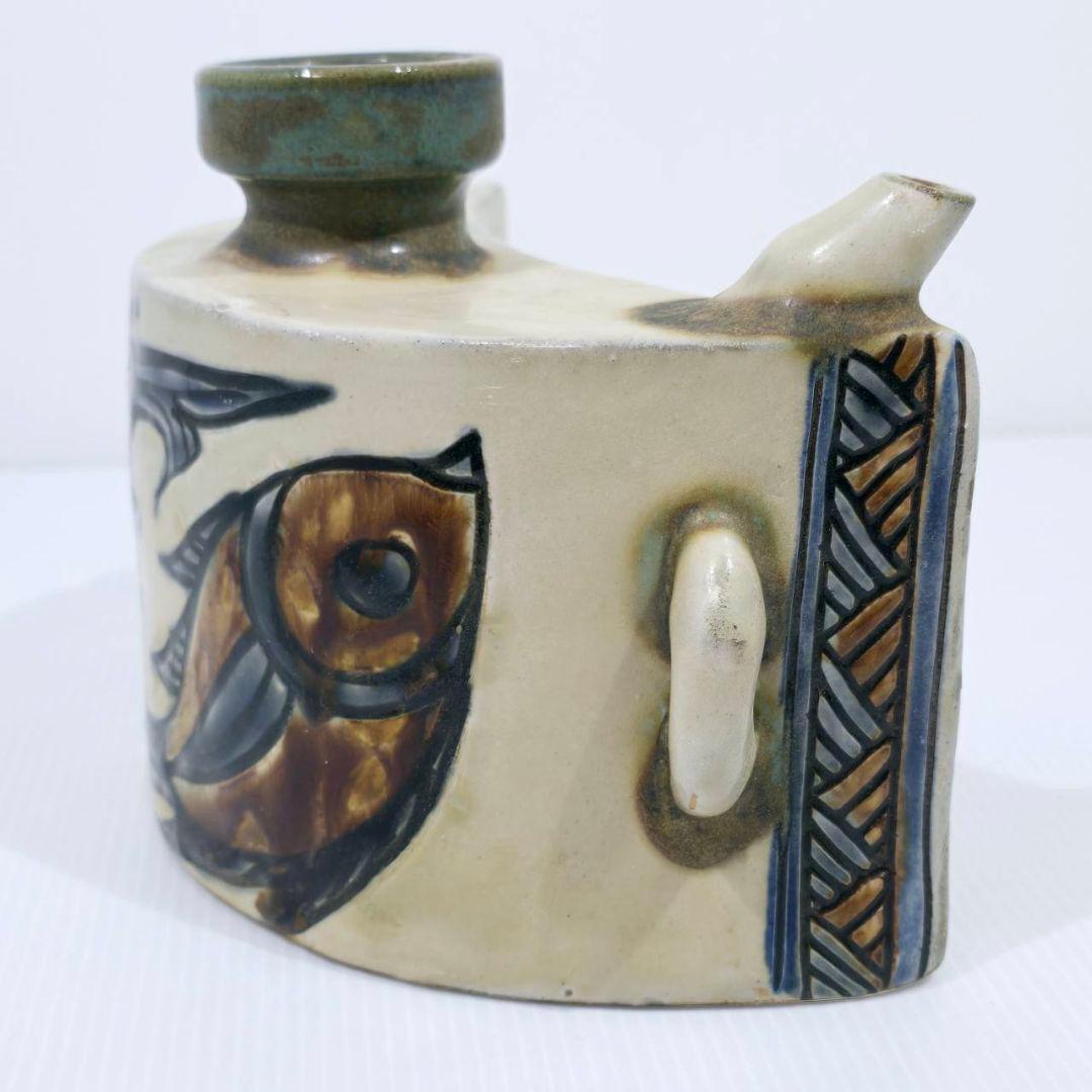 宮城須美子 五寸 抱瓶 沖縄 やちむん 魚紋 金城次郎 壺屋焼 - メルカリ