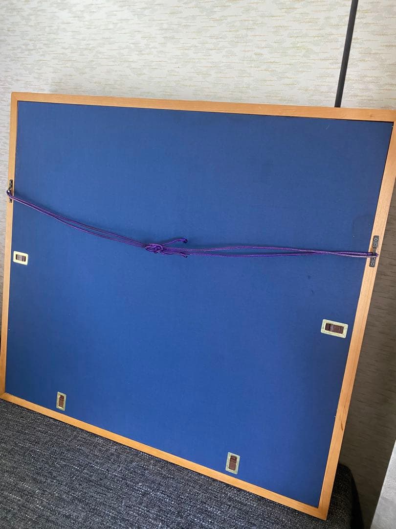 絹本　額縁　南天