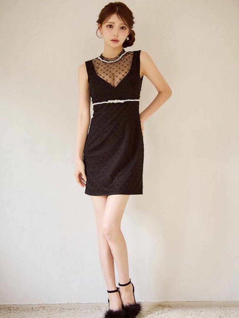 JEWELS ジュエルズ キャバクラ ドレス ビジュー リボン シアー チュール