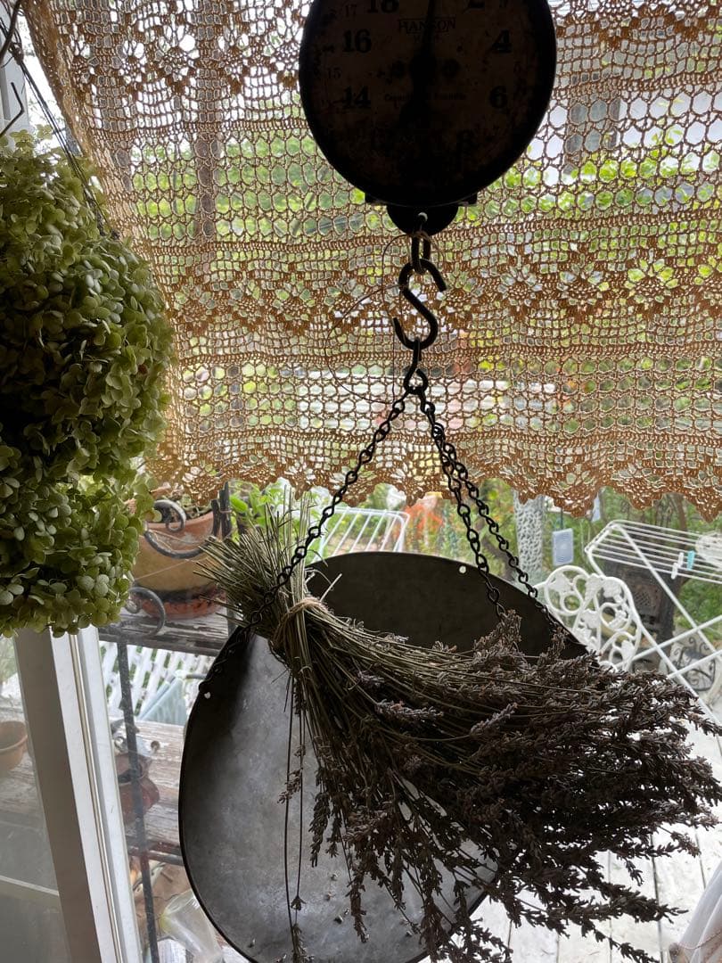 アンティーク ハンギング スケール お皿チェーン付き 秤