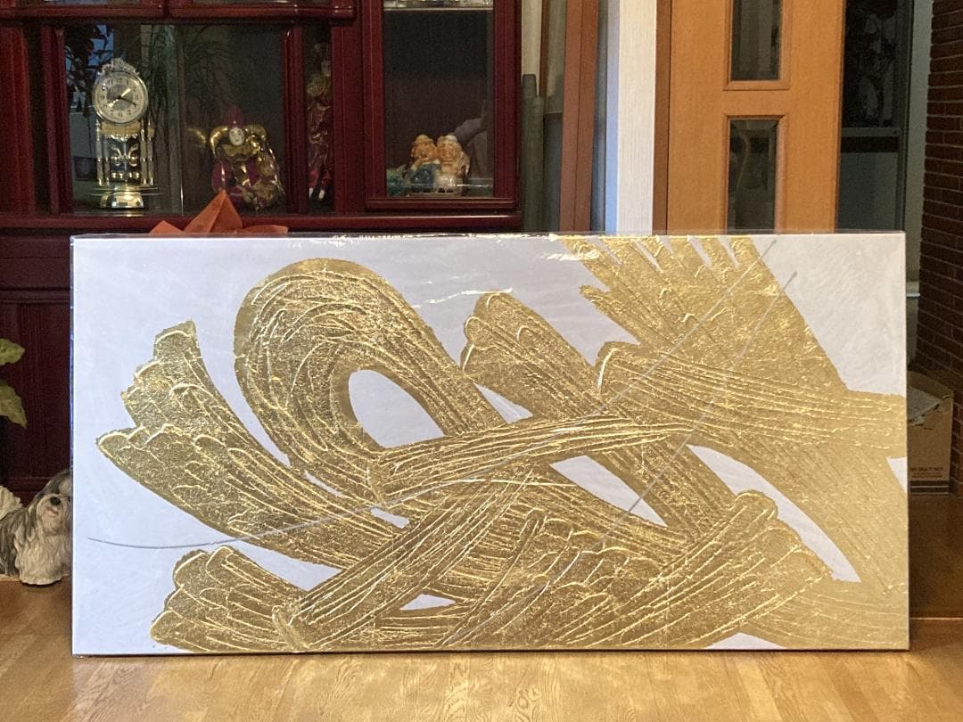 大型アート約150cm 金箔アクセント抽象画モダン 壁掛け ホテル/モデルルーム
