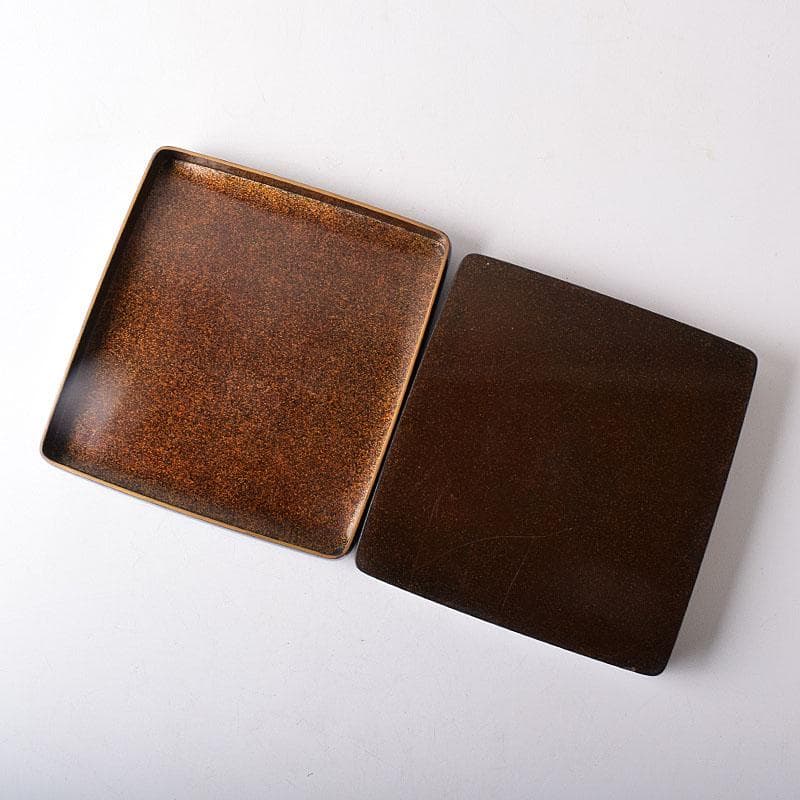 書道具 黒漆 囲碁文 硯箱 水滴・硯・時代箱付 D R8750