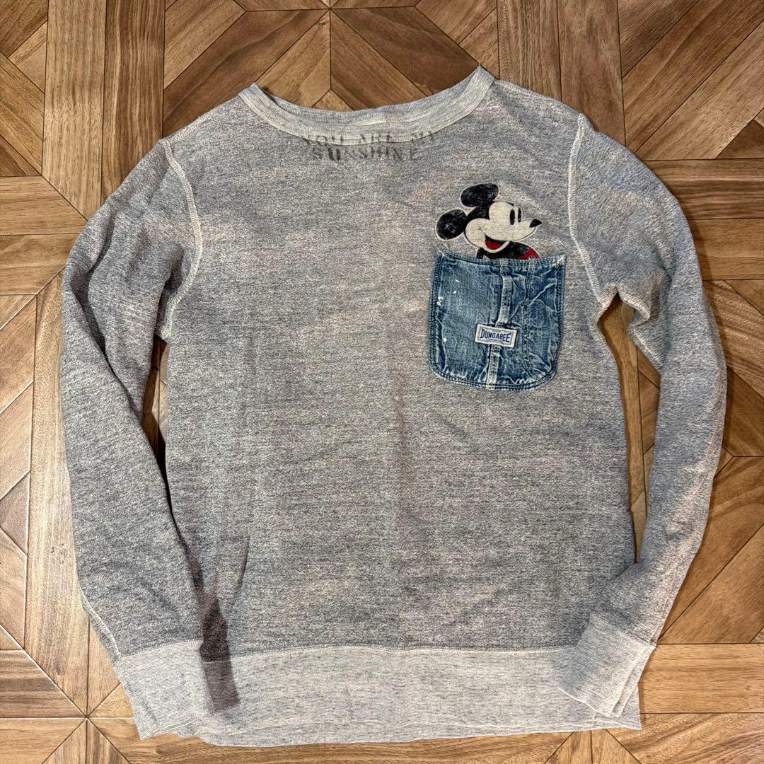 デニムダンガリー ミッキーマウス ポケットトレーナー グレー - メルカリ