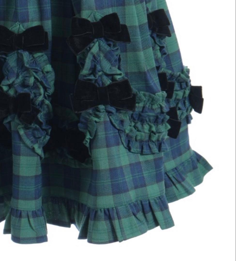 Chalmiere タータンチェックスカート　リポンセット