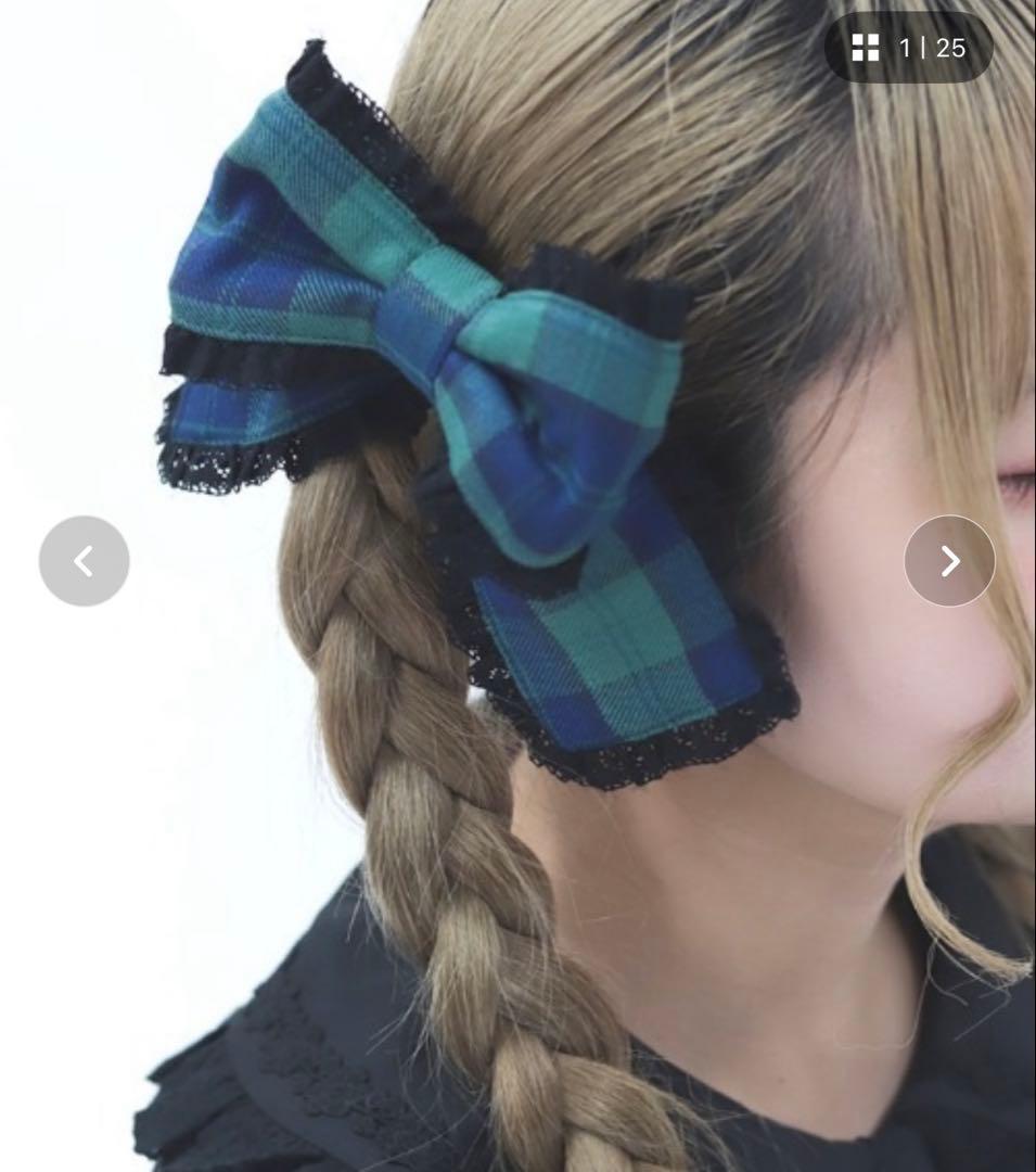 Chalmiere タータンチェックスカート　リポンセット