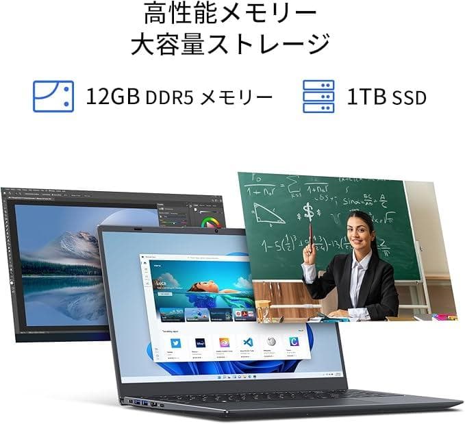ノートPC15.6型 N95/12GB/1TB/Win11/Office2024