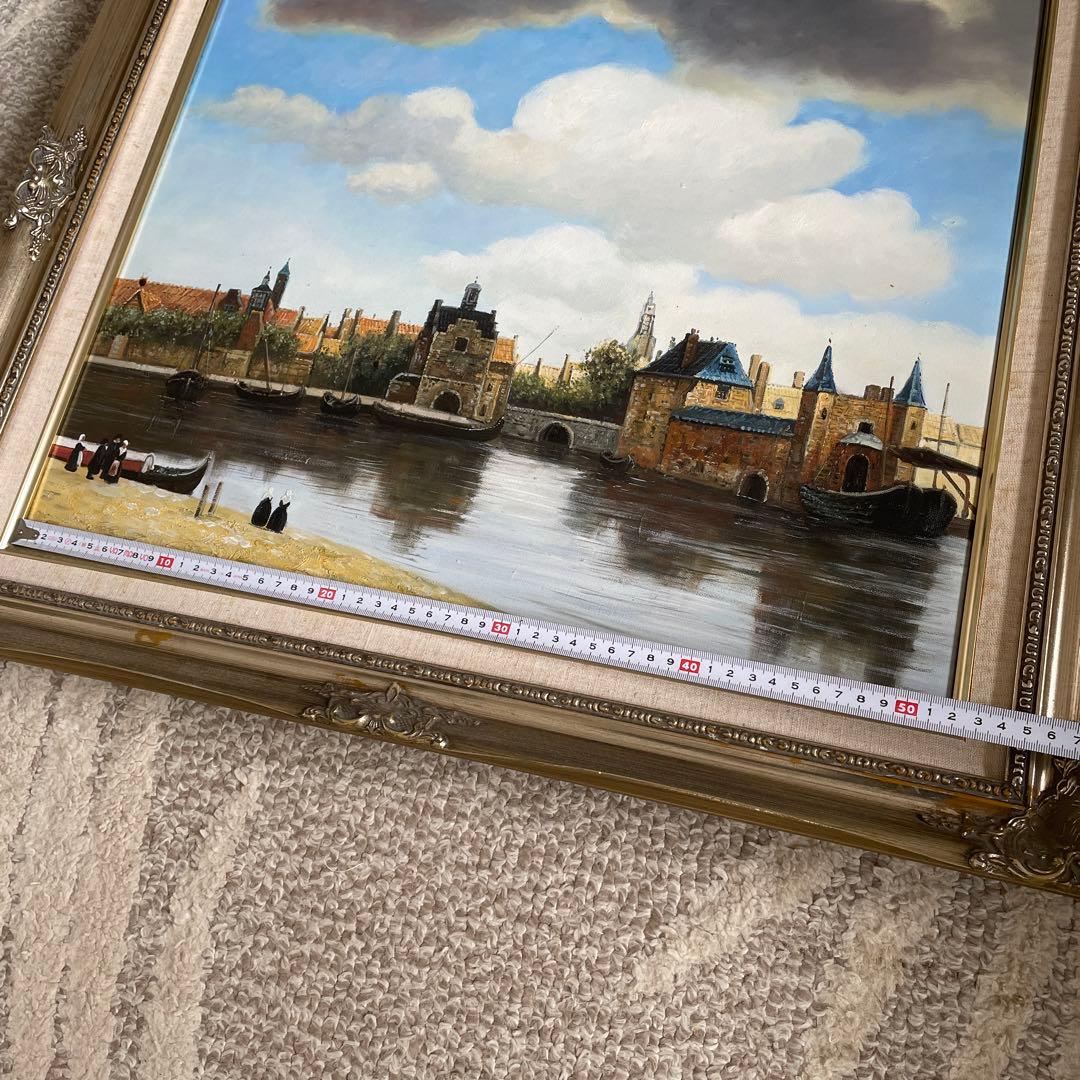 フェルメール　デルフトの眺望複製画　額縁