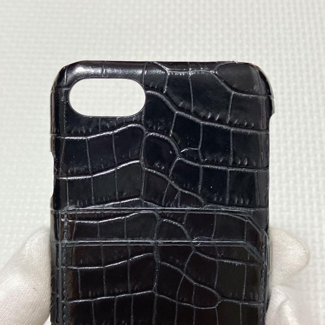 希少 SAINT LAURENT スマホ ケース 黒 クロコ型押し 箱袋付き