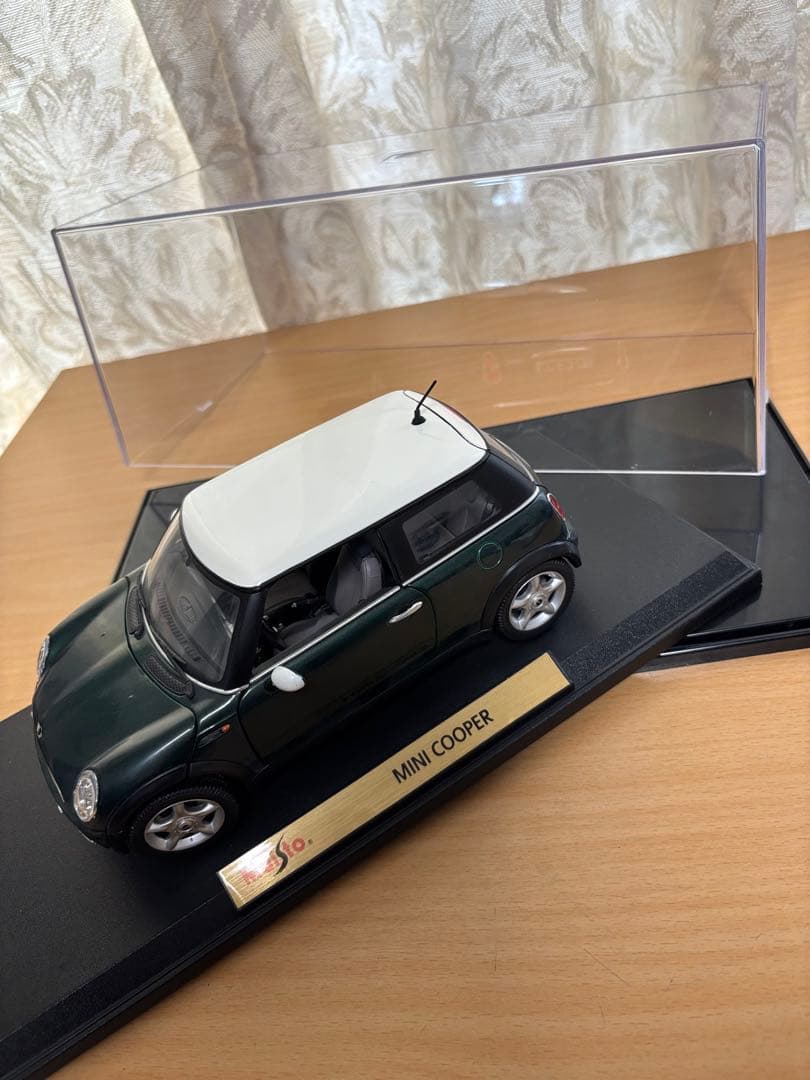 1/18Maisto MINI COOPER 深緑ダークグリーン×白屋根USED