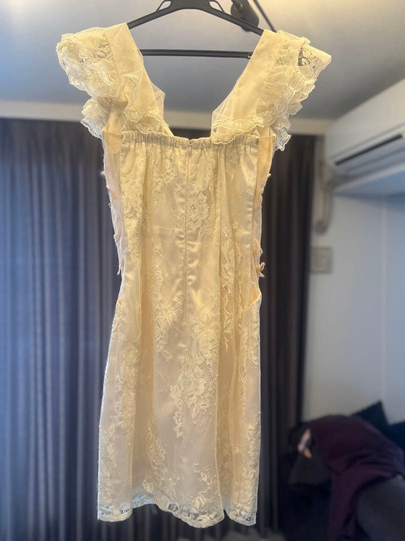 suger ROBE de FLEURS フラワー装飾リボン付きキャバドレス