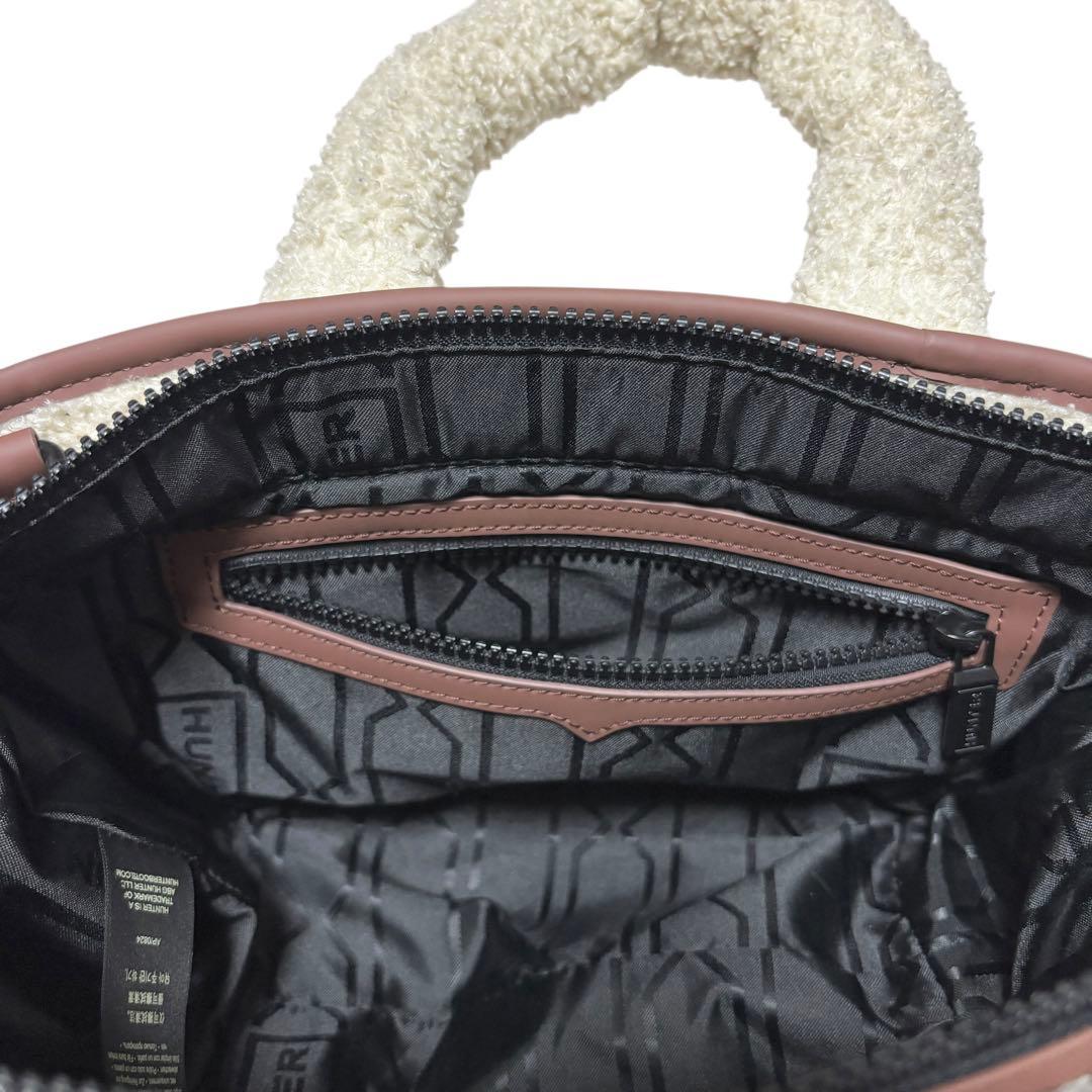 HUNTER ハンター 2WAY ショルダーバッグ ブークレ クリーム ボア