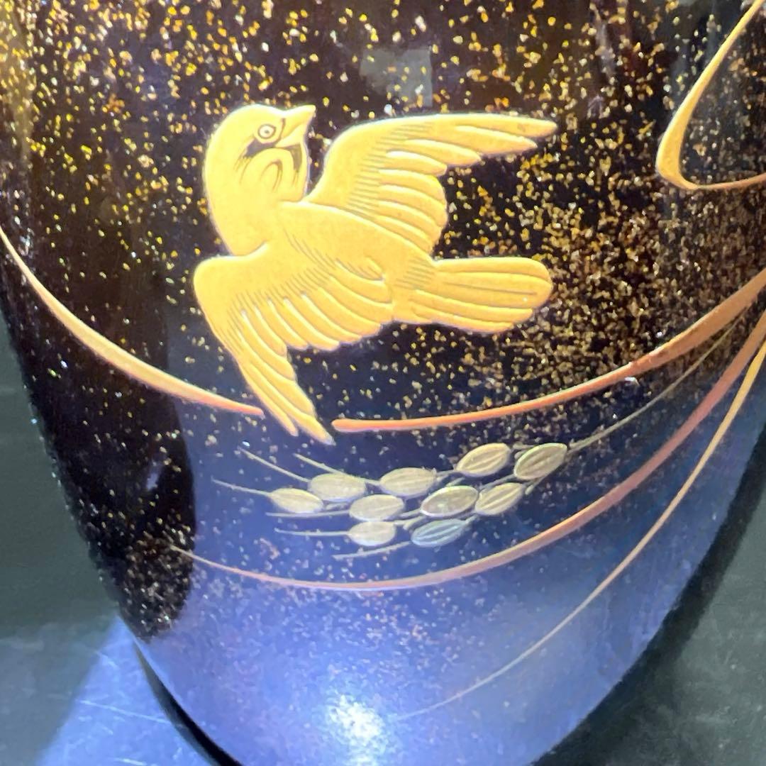 時代 極上手 蒔絵酒瓶子一対 木箱付 高さ約21㎝ 東