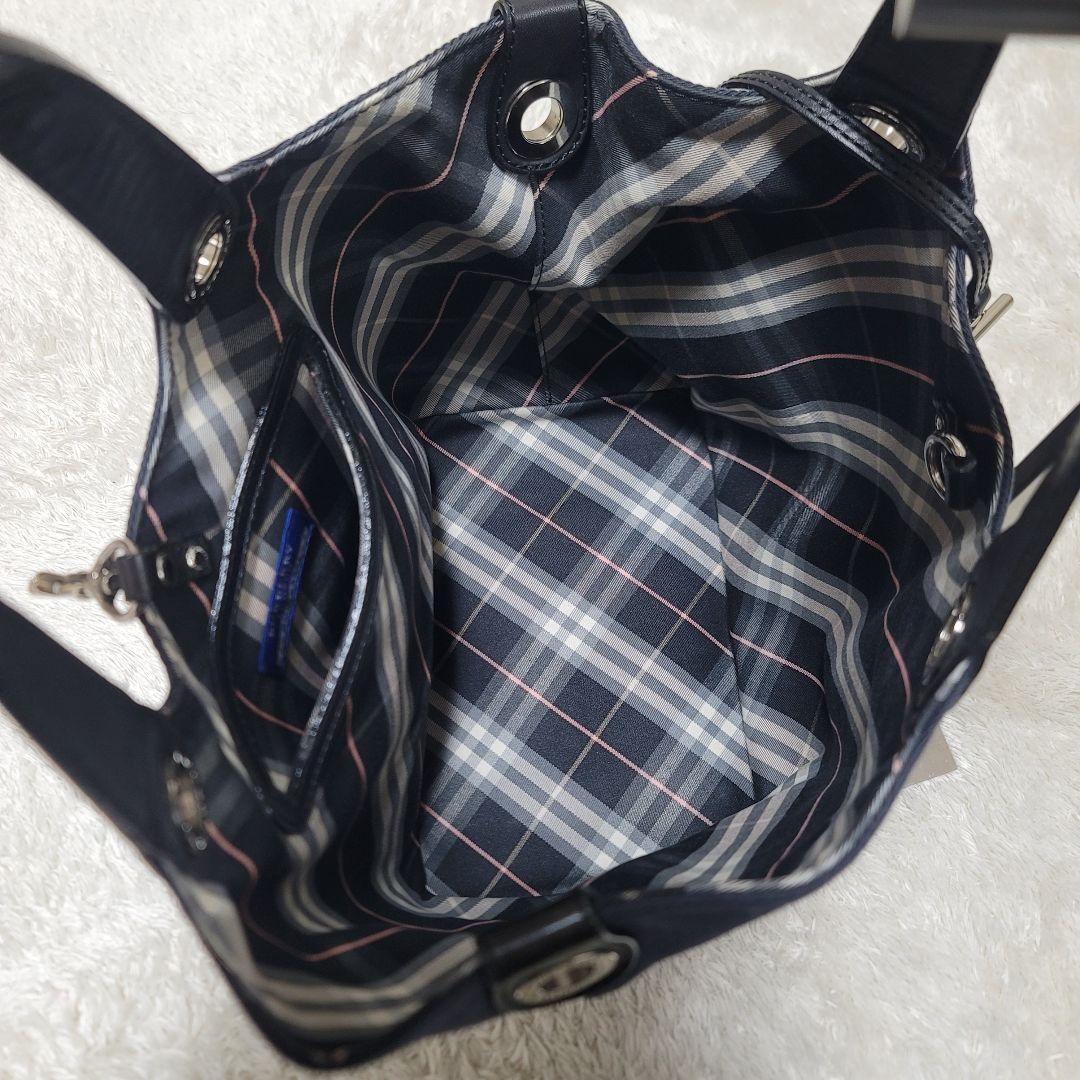 極美品✨バーバリーブルーレーベル リバーシブル ハンドバッグ ノバチェック 舟形