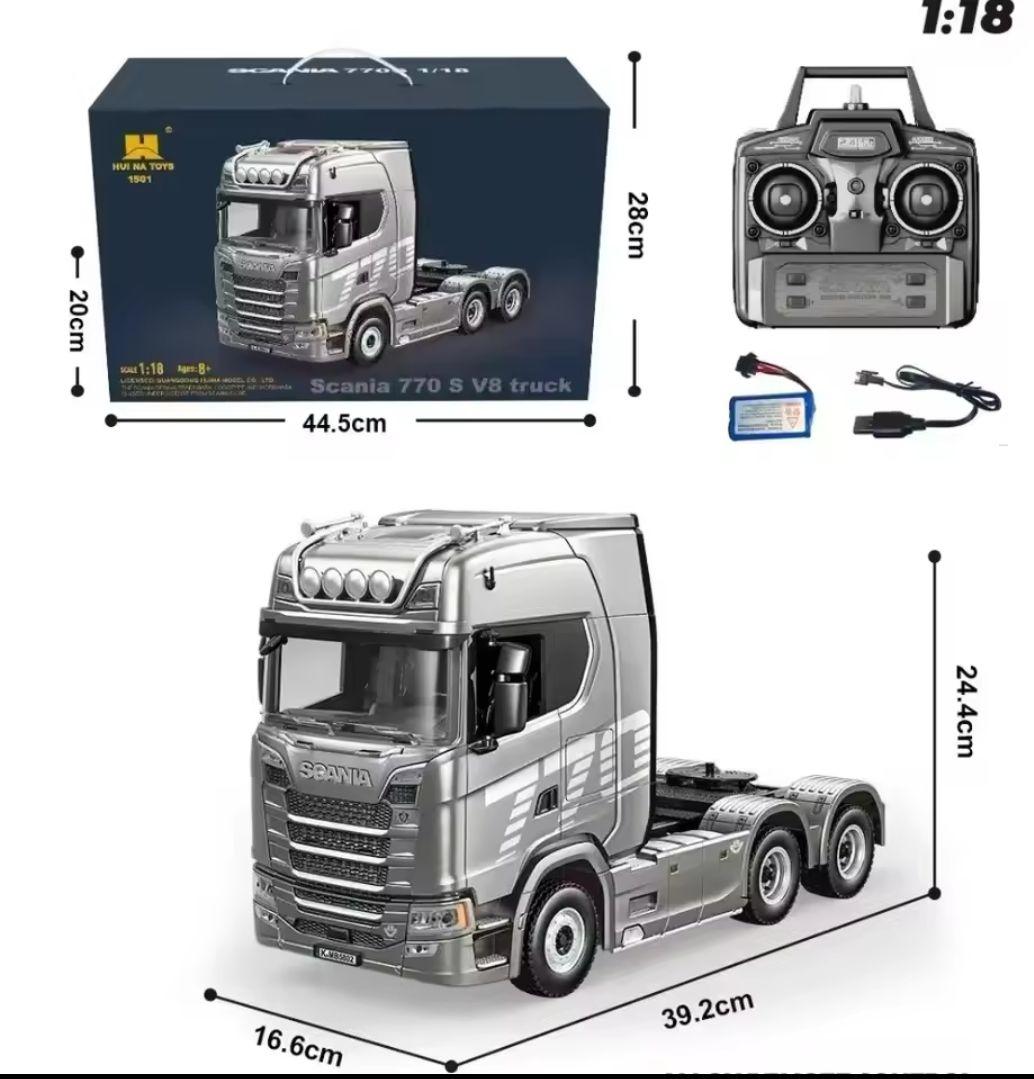 ラジコン　スカニア1/18トレーラーヘッド、トレーラー(台車) プロポ付き