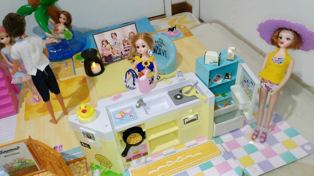 旧64 『テラスから海へ♪ビーチハウス』リカちゃんゆったりさん 音の出るキッチン