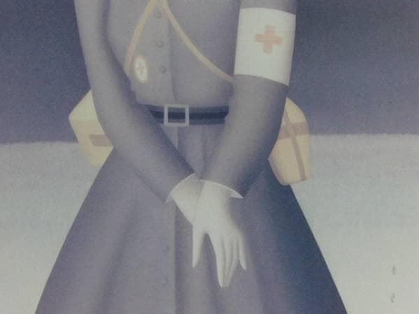 東郷青児、【ナース像】、希少な額装用画集より、新品額装付、状態良好