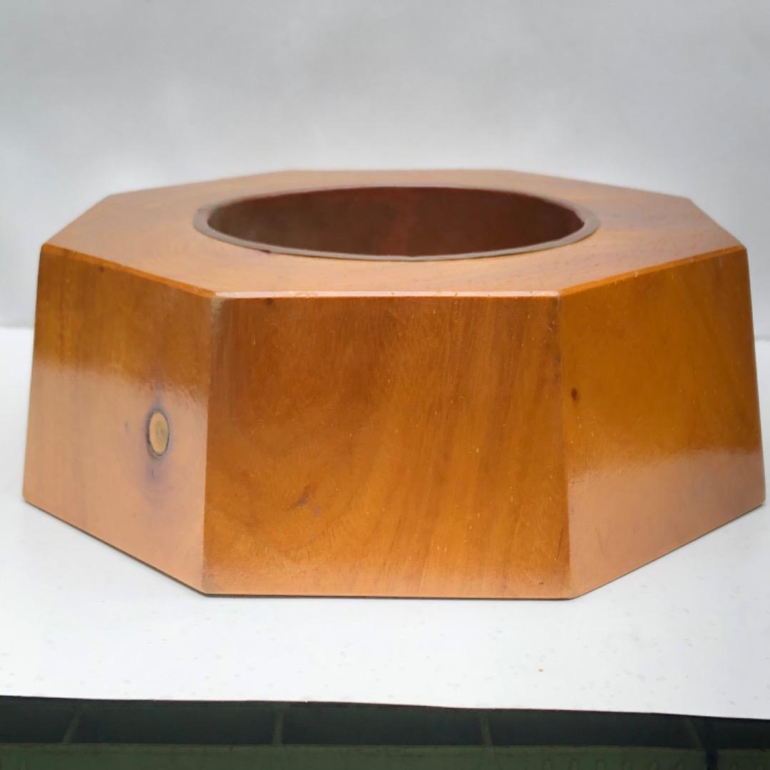 古民具 卓上火鉢 木製 八角形 小型 茶道