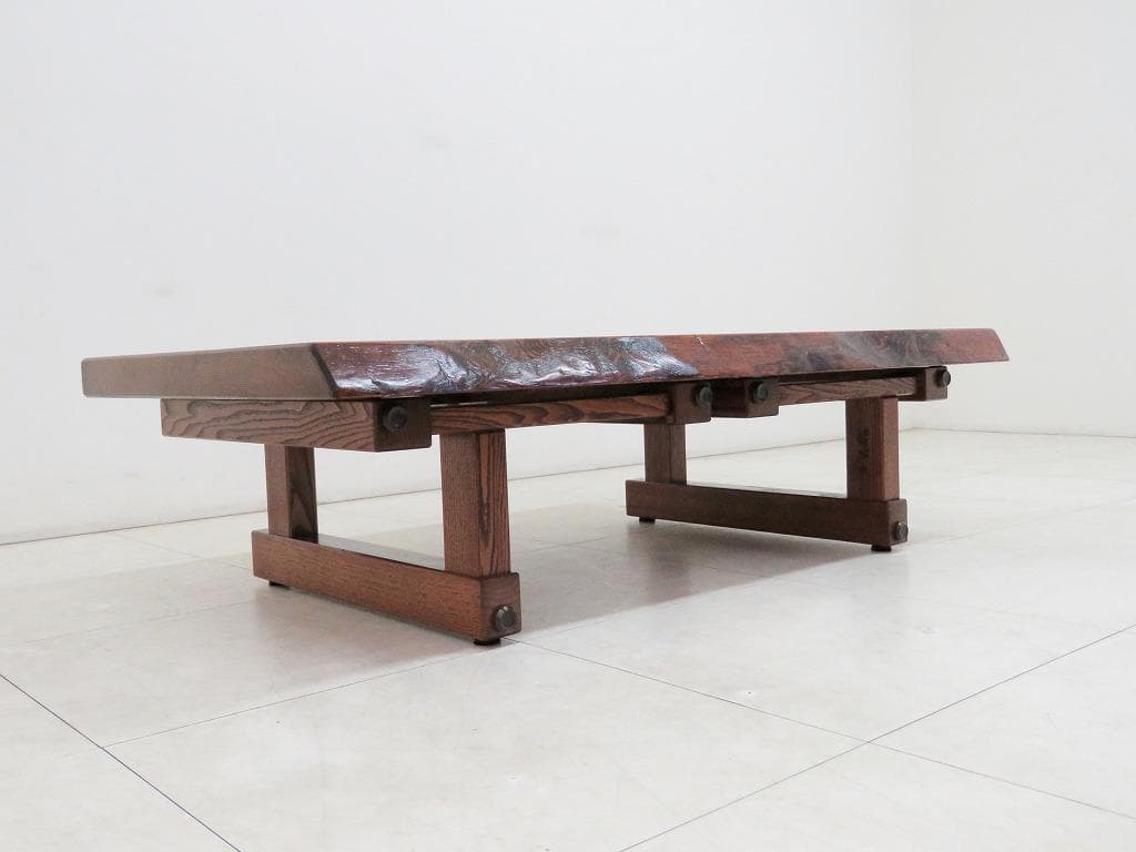 ミニー様★美品★岩手岩泉 純木家具 栗無垢材 ダイニングテーブル T字脚 座卓