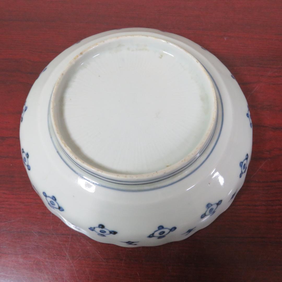 中皿 2枚 鳥 花 島 海 染付 明治 大正 その2