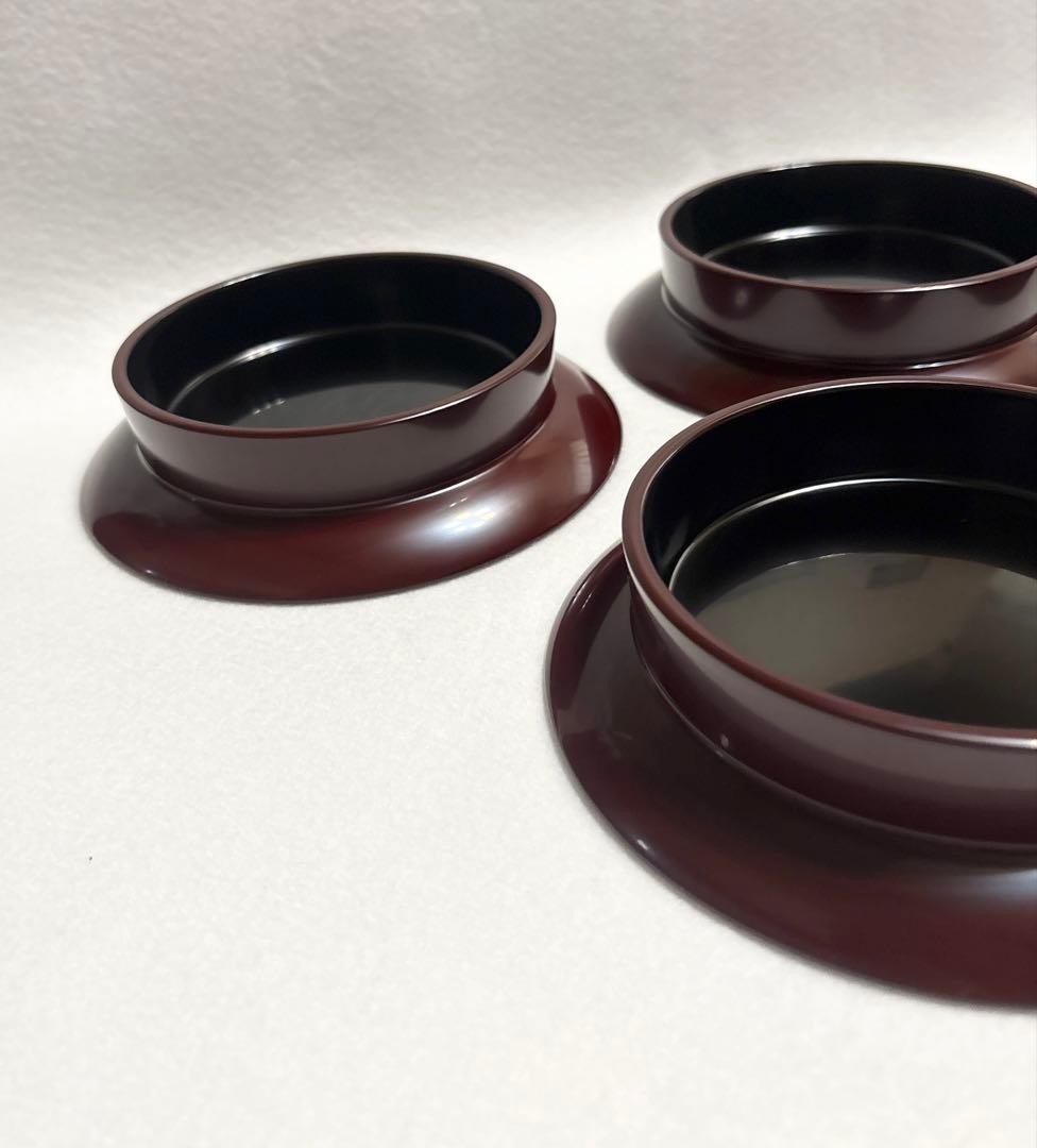 山田平安堂 漆器 高台菓子皿 銘々皿 5客揃 和食器 茶道具 菓子器 盛皿 漆