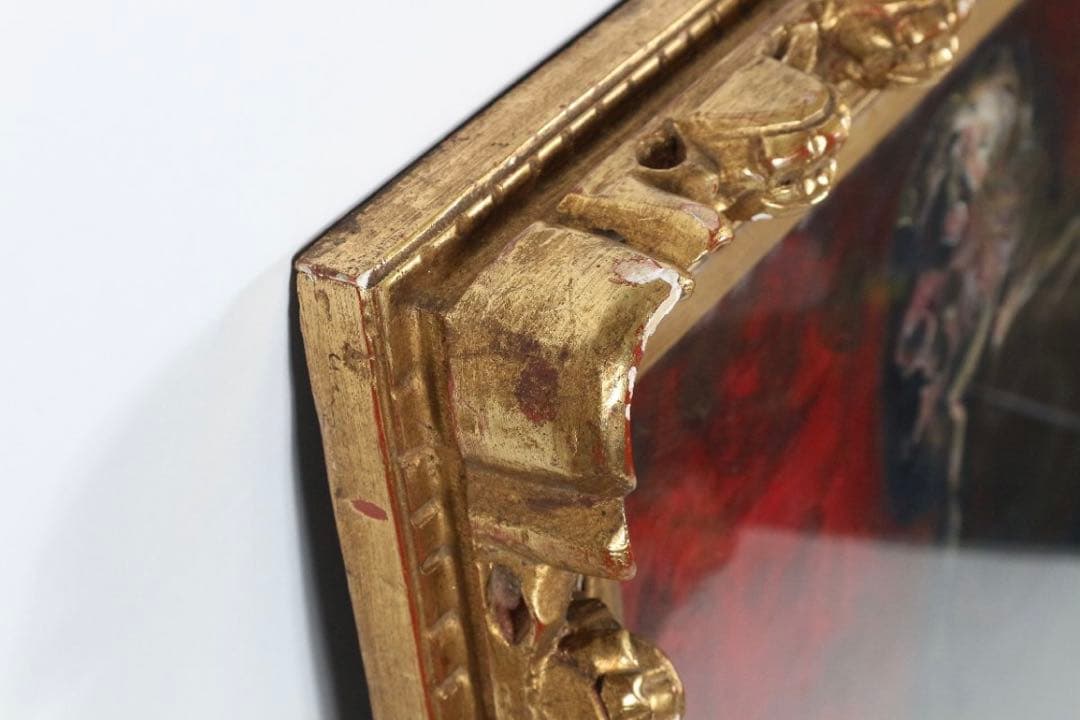 【約F30号】模写 鴨居玲「踊り候え」1974年制作 油彩画 額装品 油絵 特大