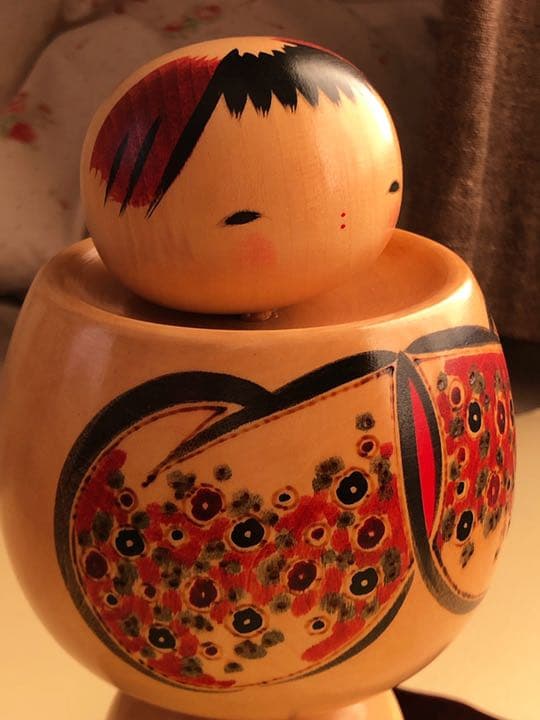 創作こけし 内閣総理大臣賞受賞作家 狩野千代松 「花言葉」 箱付き