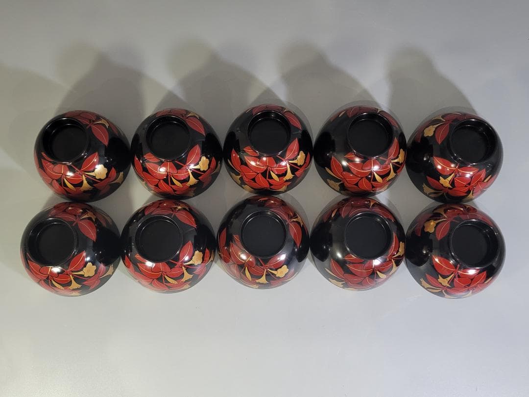 DT582 蒔絵漆器 吸物椀 十客 共箱 平安堂造