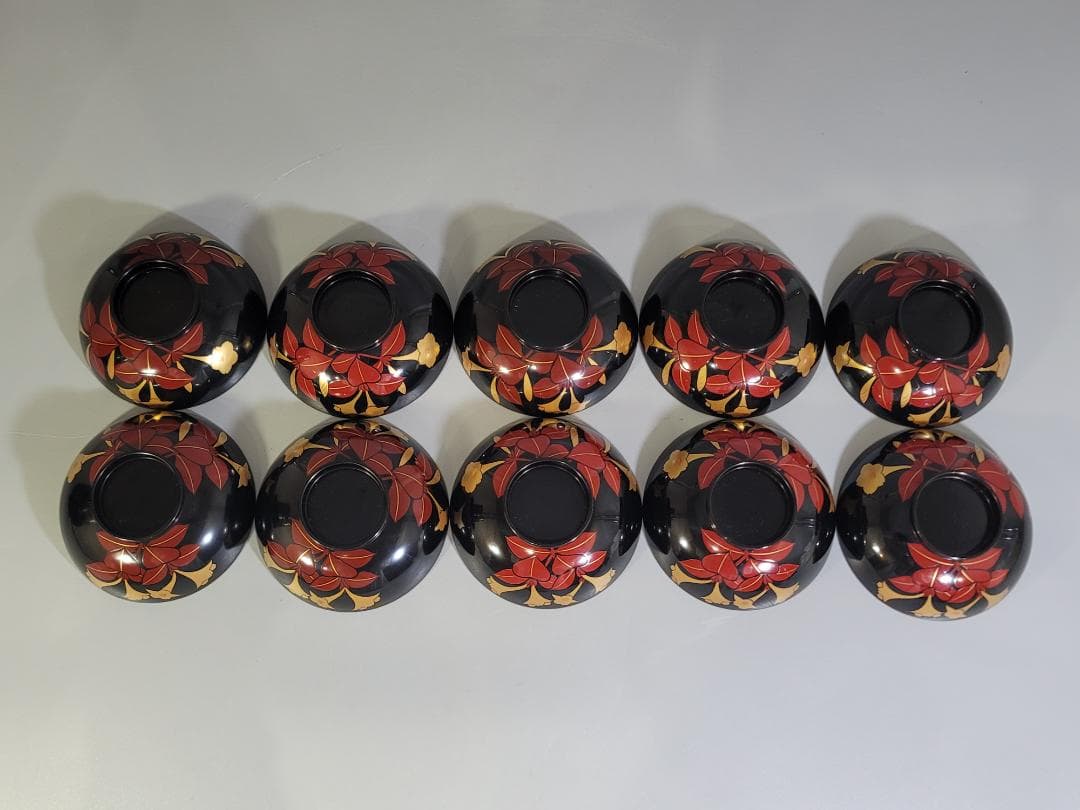 DT582 蒔絵漆器 吸物椀 十客 共箱 平安堂造