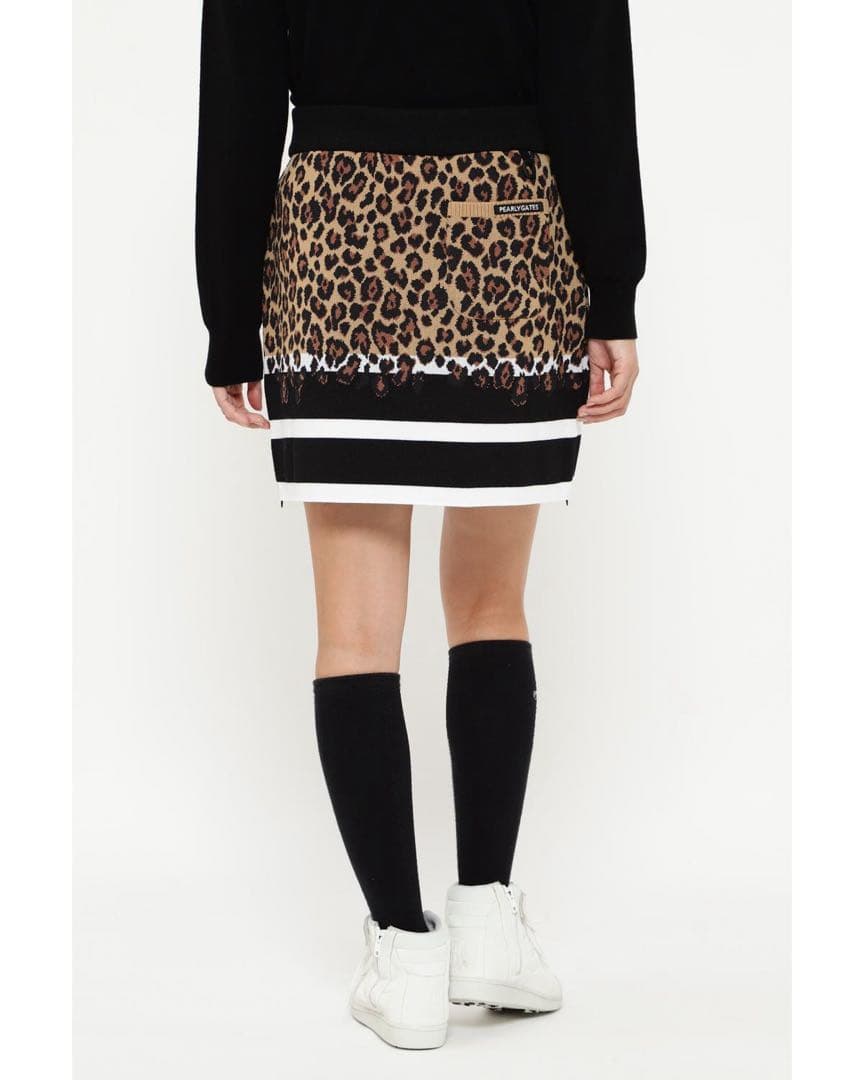 【新品・未使用】パーリゲーツ レオパード×ボーダー　ニットスカート