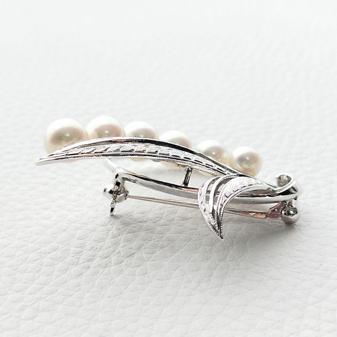 ミキモト　ブローチ　あこや真珠　パール　6粒　5.5〜7.0mm　MS刻印
