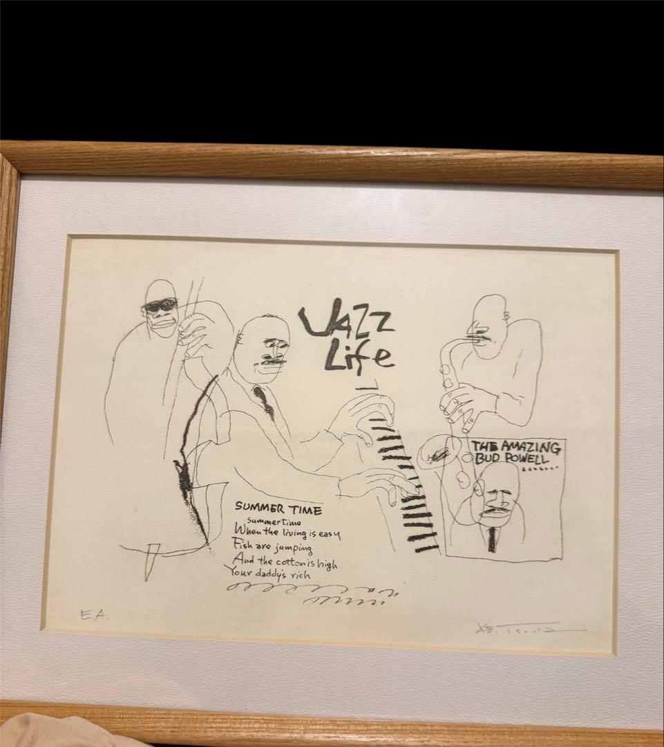 津田耕　Jazz Life Bud Powell リトグラフ　真作