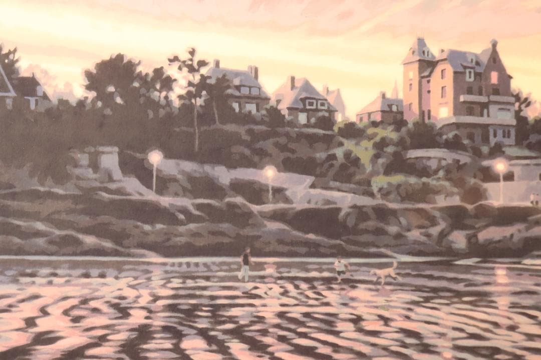 真作保証 笹倉鉄平 「エクリューズ浜」シルクスクリーン 直筆サイン 光