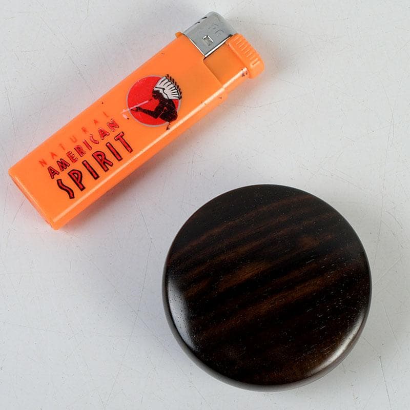 茶道具 挽物師 古川昭二作 人吉挽物 黒柿香合 共箱 V 9409