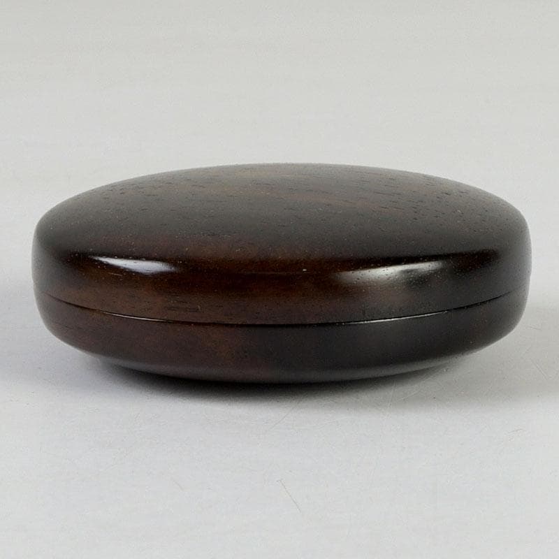 茶道具　挽物師　古川昭二作　人吉挽物　黒柿香合　共箱　V　9409