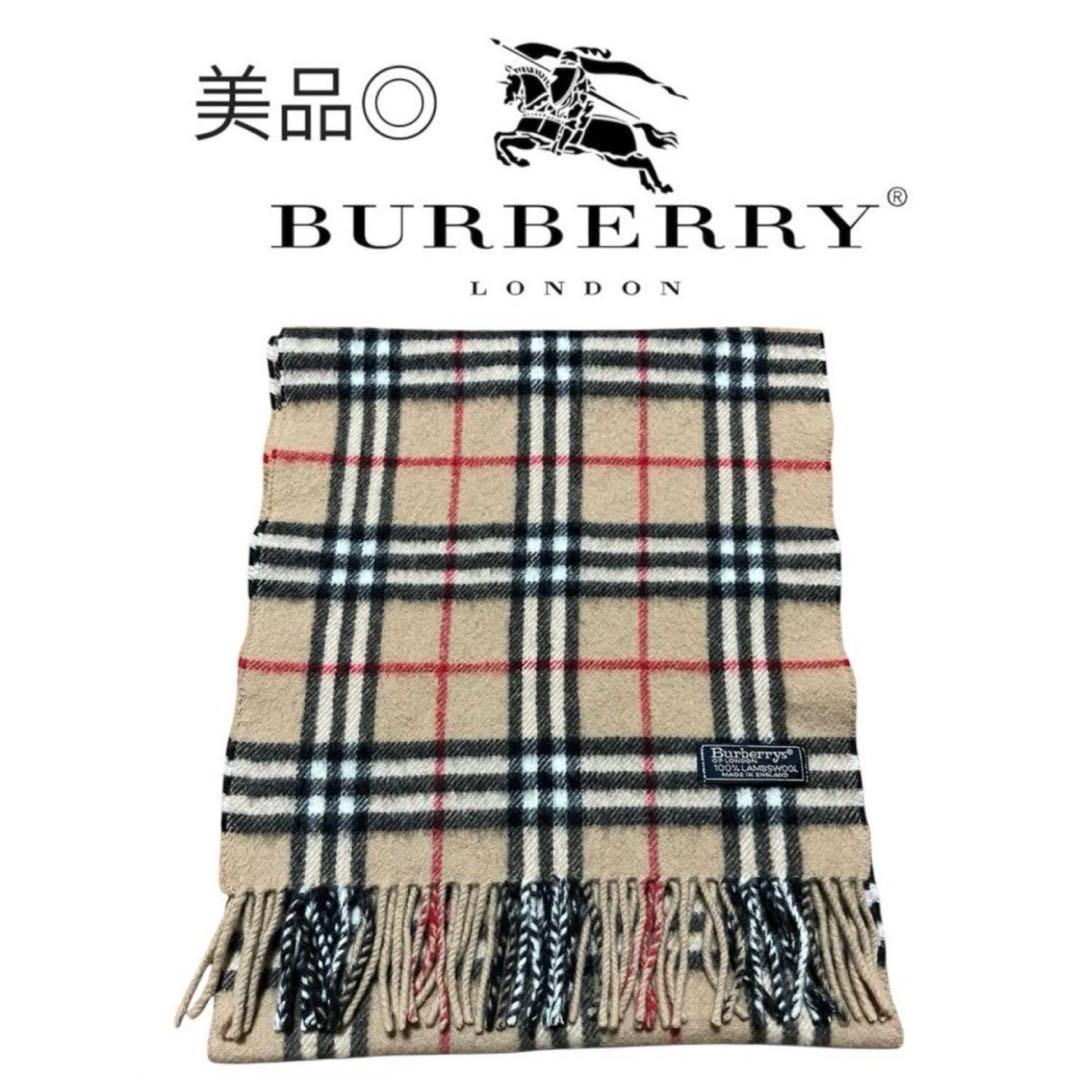 美品◎イギリス製 バーバリー ロンドン ノバチェック ラムウール