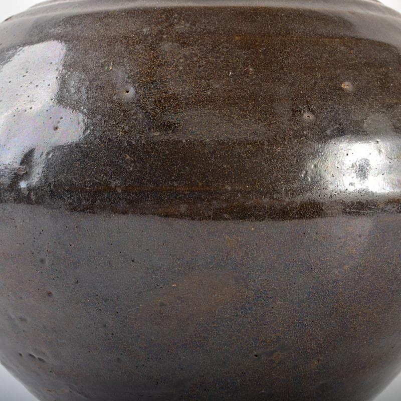 朝鮮美術 李朝 高麗黒釉 壷 C R7089B