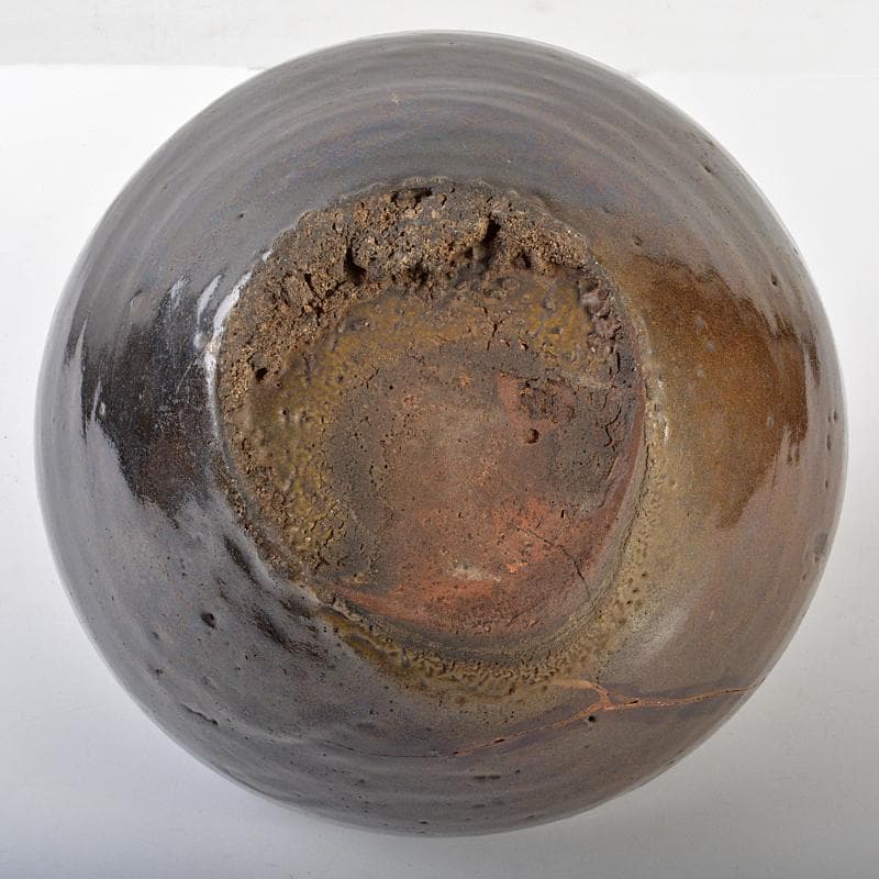 朝鮮美術 李朝 高麗黒釉 壷 C R7089B