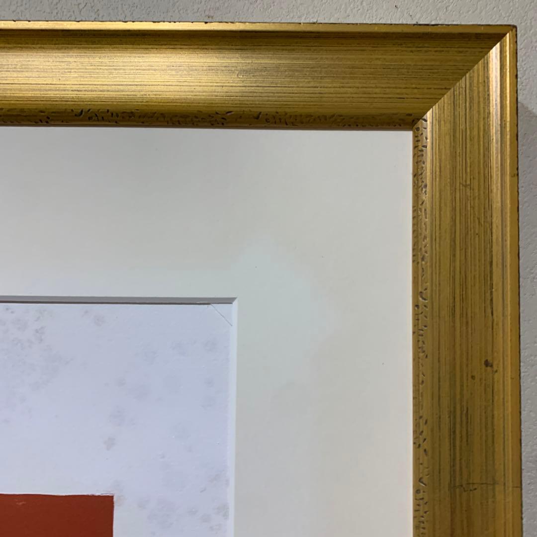 絵画　額装　現代アート　リトグラフ　ED 直サイン有り　大判　84×66センチ