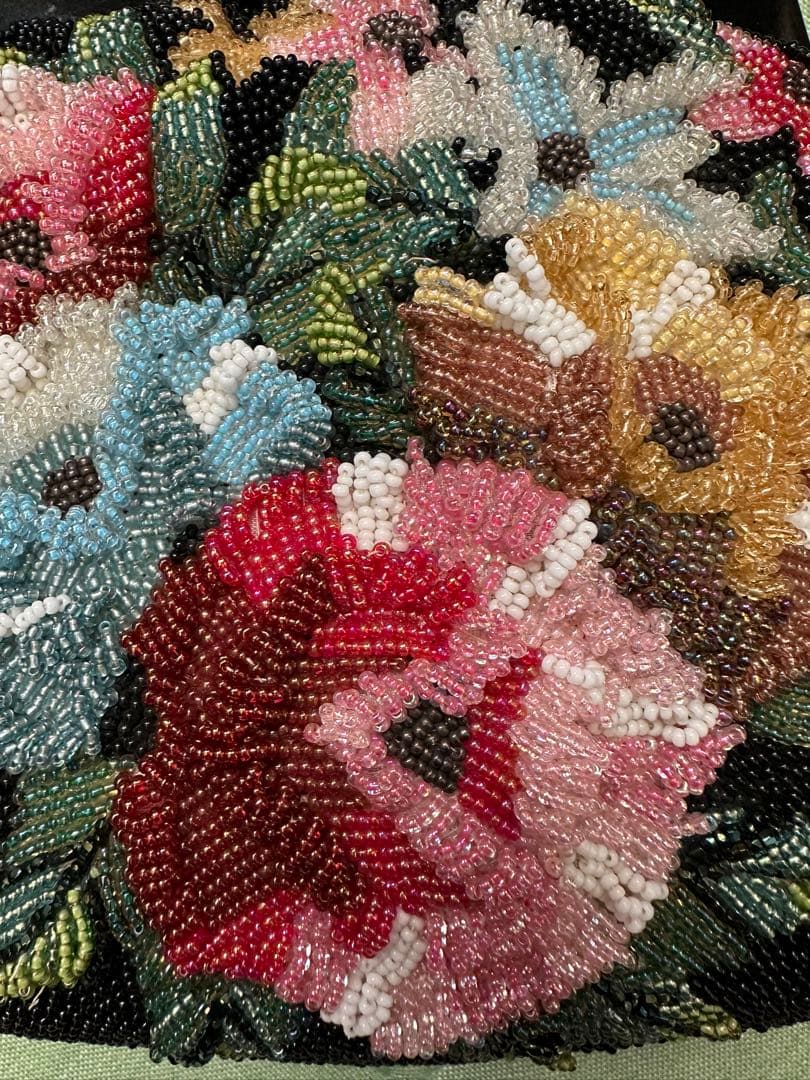 花柄ビーズ刺繍　ハンドバック　和装／洋装　小物