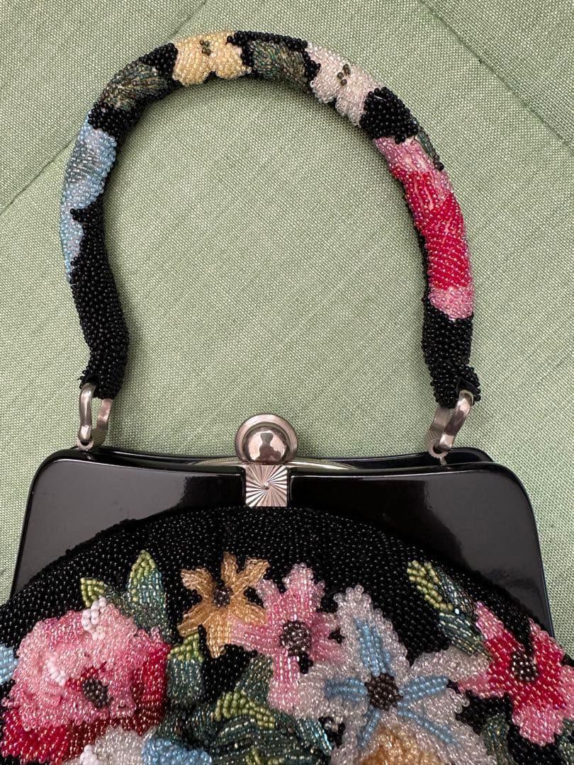 花柄ビーズ刺繍　ハンドバック　和装／洋装　小物