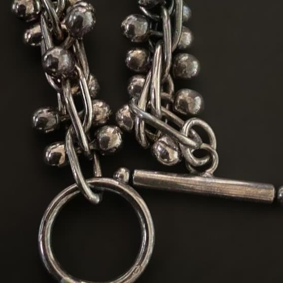 Vintage メキシコ シルバー パール DNA リンク ブレスレット