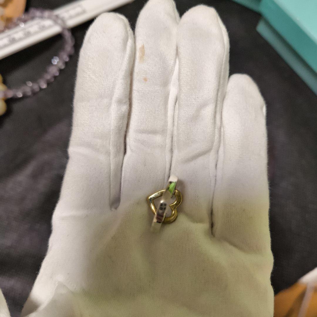 廃盤　 ハート型リングハート　オープン　リンク　コンビ10号 750 925