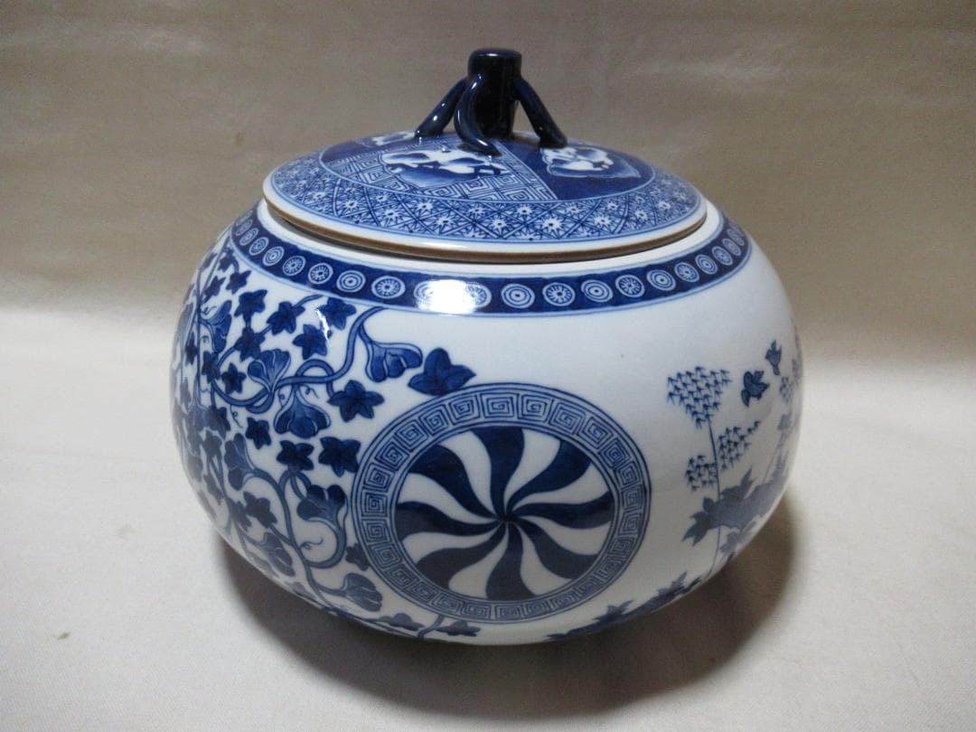 ちびまり専用　茶道具　祥瑞蜜柑丸文　水指　景徳鎮玉懐英造　共箱　変え蓋付 ちびまり専用 茶道具 祥瑞蜜柑丸文 水指 景徳鎮玉懐英造 共箱 変え蓋付