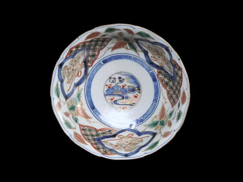 古伊万里 染錦 獅子に七宝紋の図 膾皿 2客 D797AS-fbqy - メルカリ