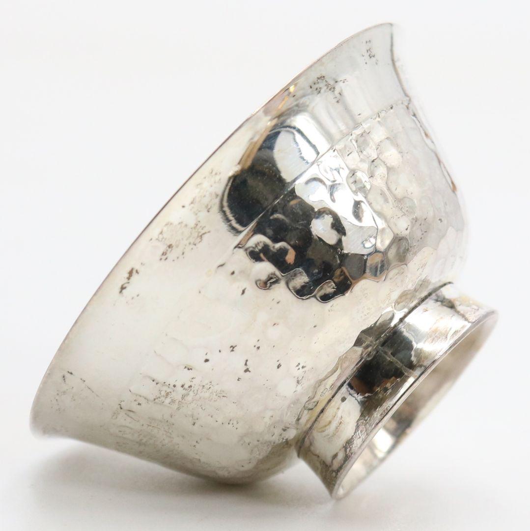 純銀製 御盃 五客 槌目 内鍍金 純銀刻印有 約91g V393