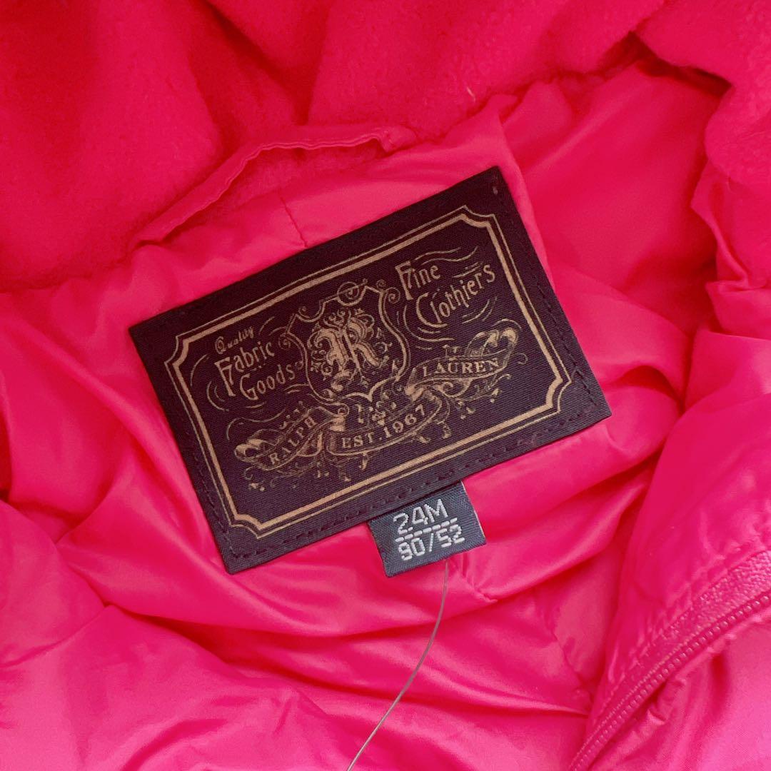 【新品】ラルフローレン ダウン ジャンプスーツ 24M 90㎝　アウター　ピンク