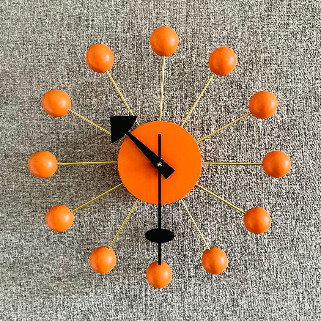 美品 正規品 オレンジ ボールクロック vitra ジョージネルソン