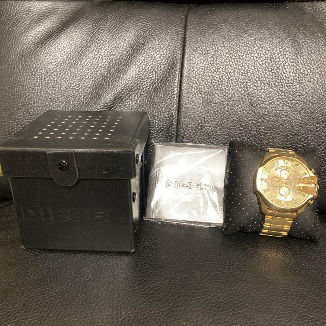 【準美品】 ディーゼル DZ-4360 ゴールド 稼働品 腕時計 y2k