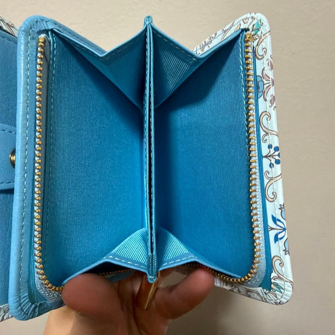 【新品未使用】浅草文庫 シルクロード 友禅染 江戸小紋 二つ折り 財布 日本製