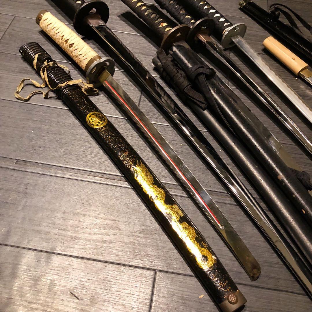 模造刀　大小7本セット　太刀　脇差　骨董品　模擬刀まとめ　鞘なし品あり　刀身